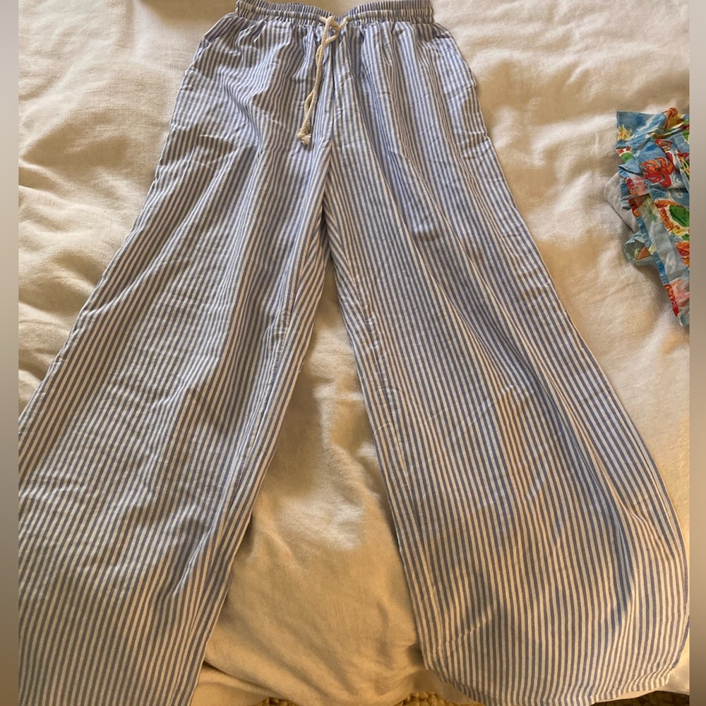 SHEIN blue stripe pants- size XS